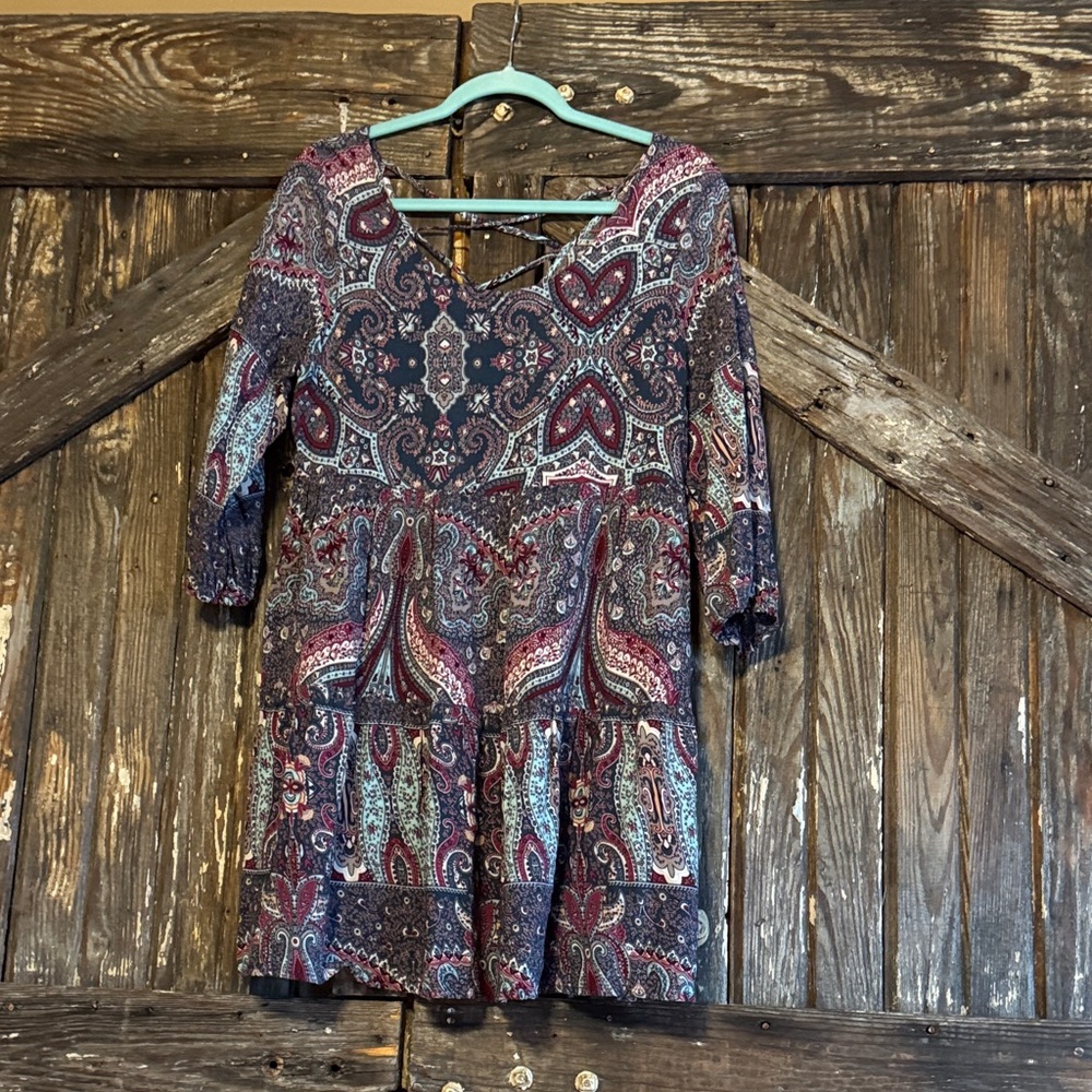 Umgee Multicolor Paisley Long Sleeve Dress
